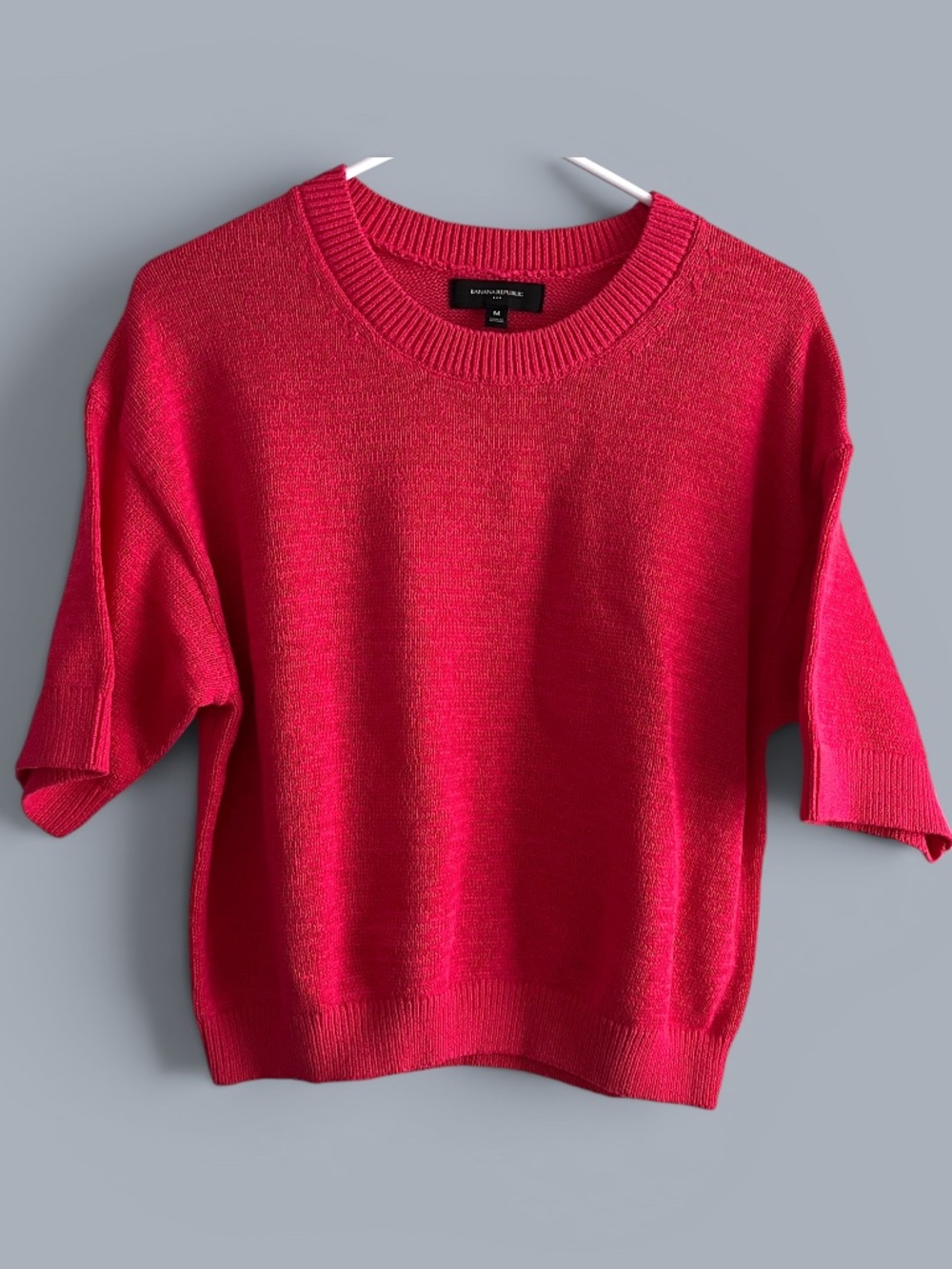 Banana Republic Factory Hot Pink Short Sleeve Summer Sweater Size M NWT
